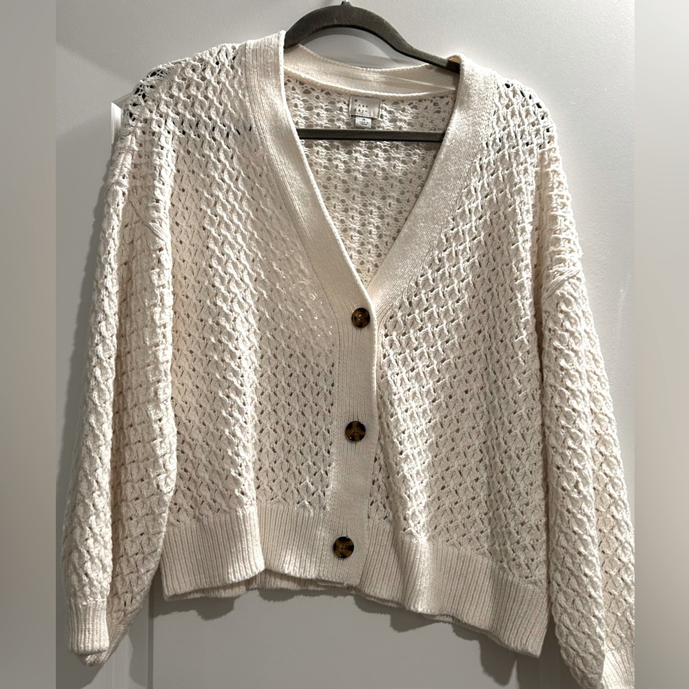 A New Day - Gorgeous, Cream Crochet Sweater!